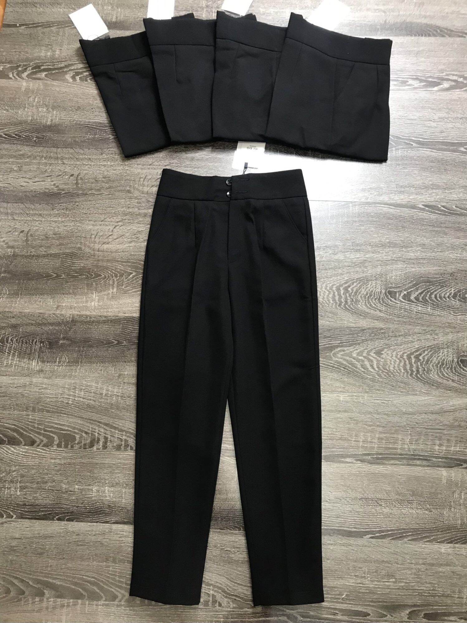 Quần baggy 2 cúc màu đen mặc đẹp
