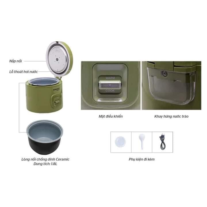 Nồi cơm điện 1.8L sunhouse mama SHD8665G