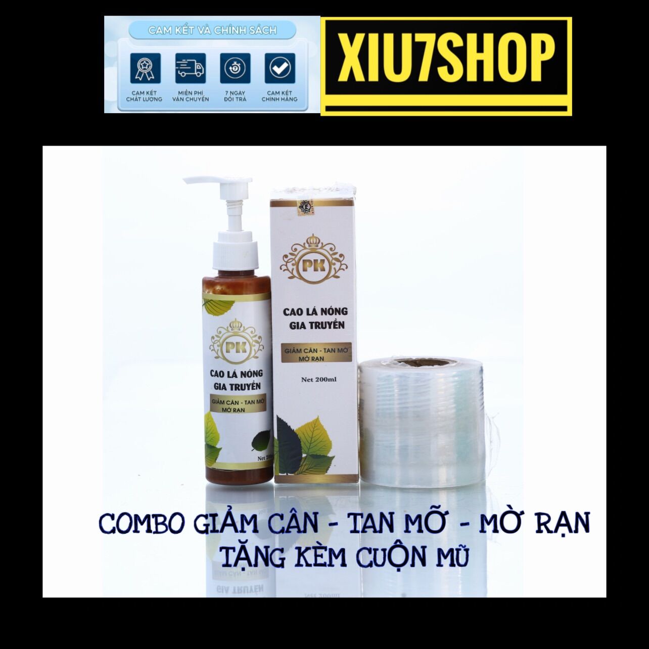 Cao lá nóng gia truyền giảm cân tan mỡ bụng nhanh mờ rạn an toàn hiệu quả cho mẹ sau sinh Xiu7Shop