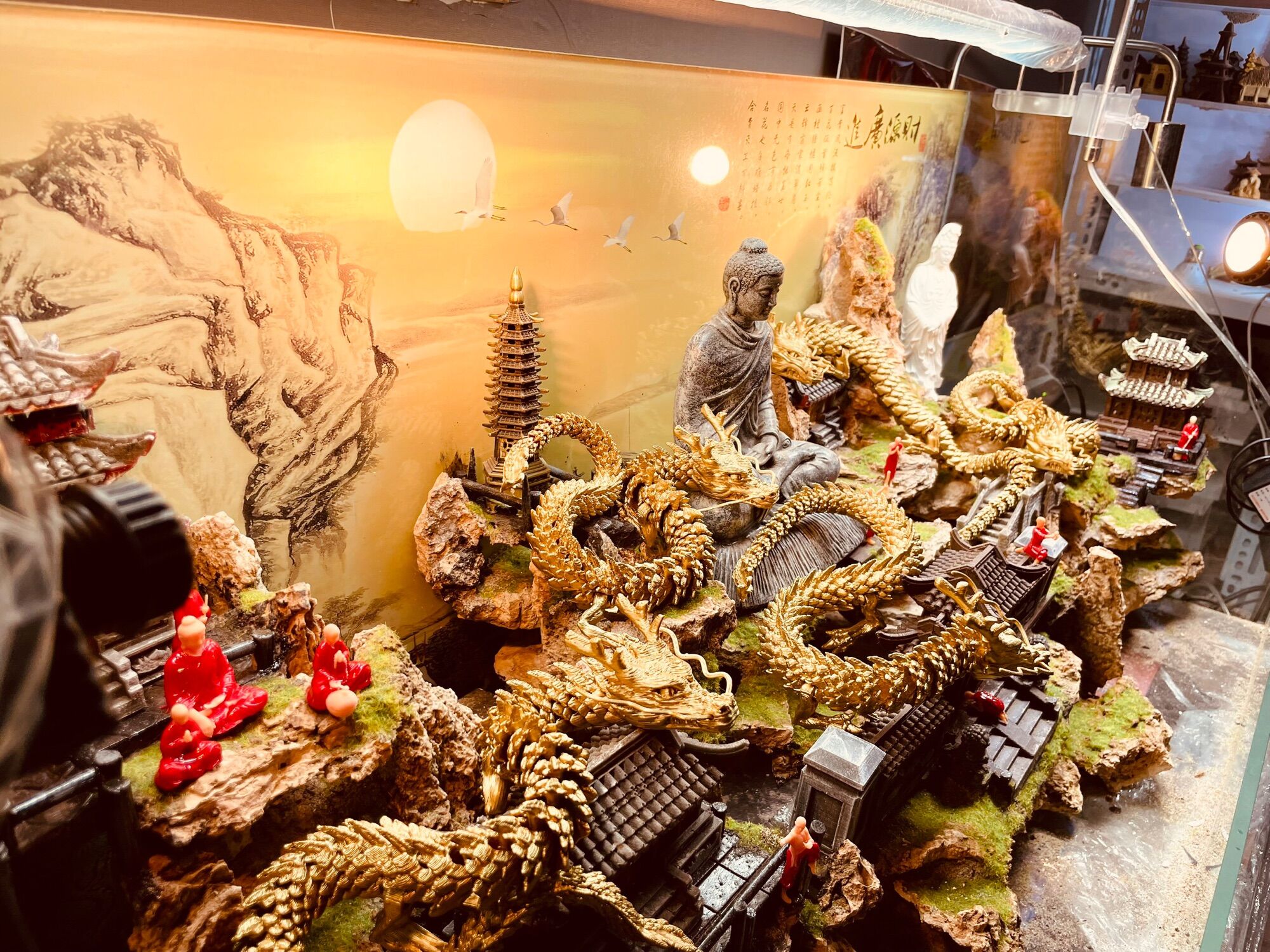 Golden Dragon accessories decoration aquarium, sell shallow, rockery