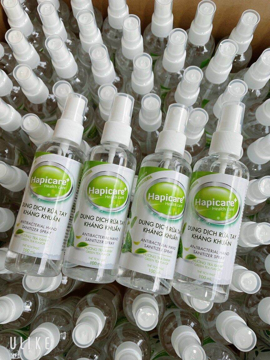 Rửa tay khô sát khuẩn dạng xit Hapicare, 100ml mini thời trang