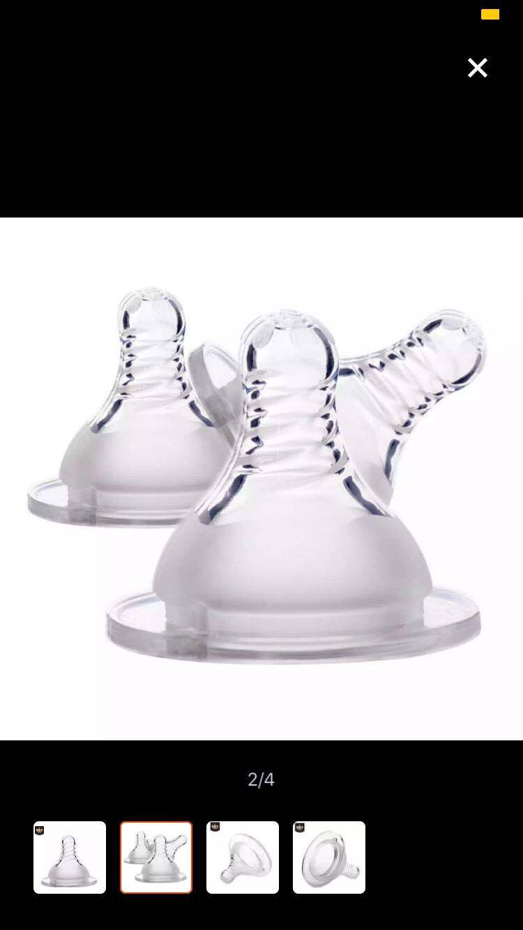 Núm ti cổ rộng dạng xuắn siêu mềm thay thế cho bình [pigeon, toom, Lansino, kichilachi...]