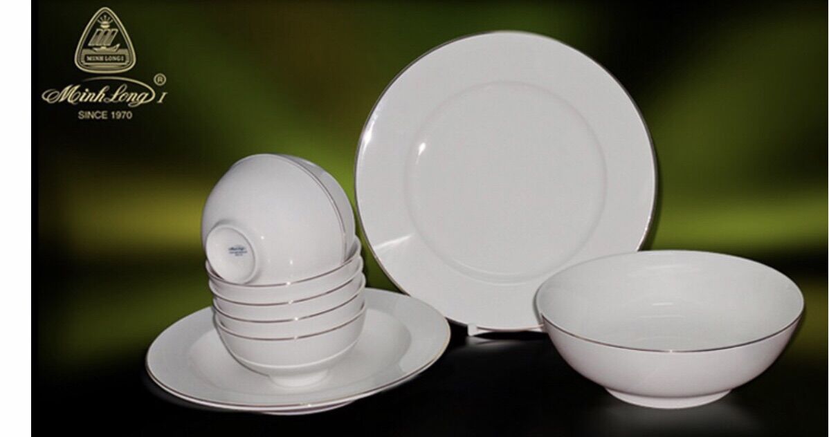 Bộ bàn ăn 10sp jas ifp chỉ vàng 471028014 minh long