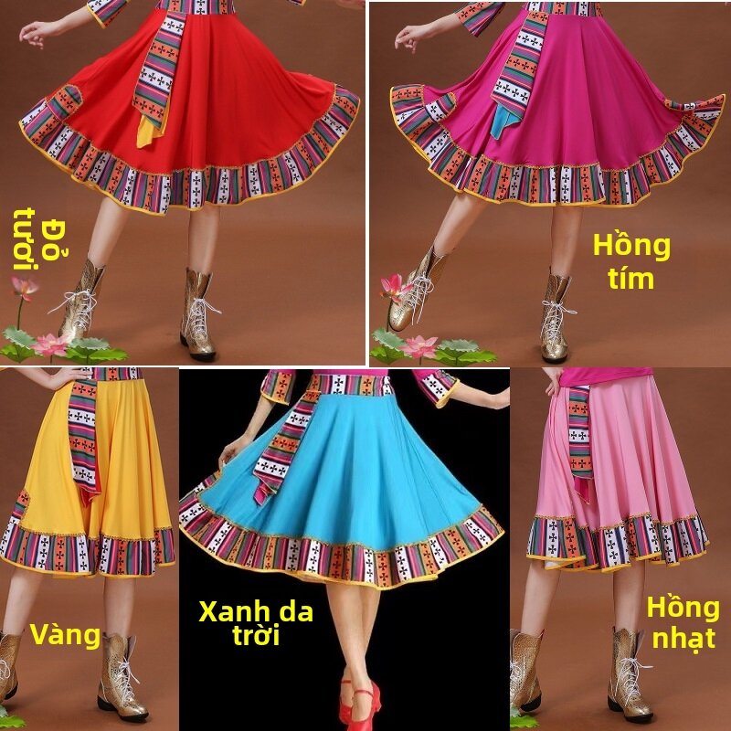 Bộ Trang Phục Khiêu Vũ Vuông Mới Cho Nữ Dân Tộc Mông Cổ Và Tây Tạng Quần Dài Khiêu Vũ Khiêu Vũ Công Diễn
