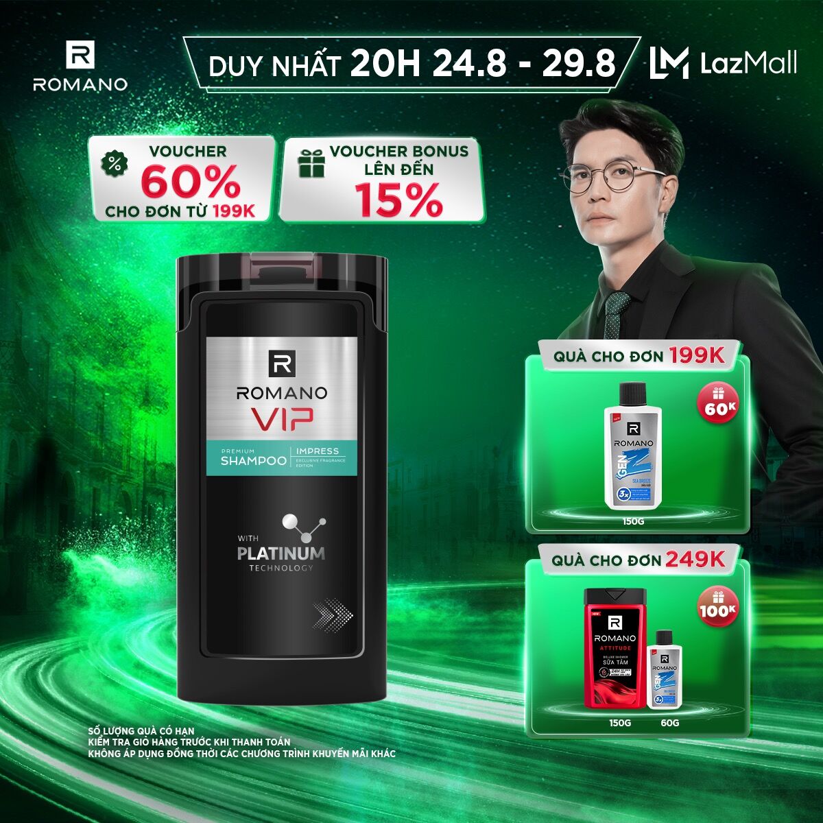 Dầu gội romano vip impress 650g