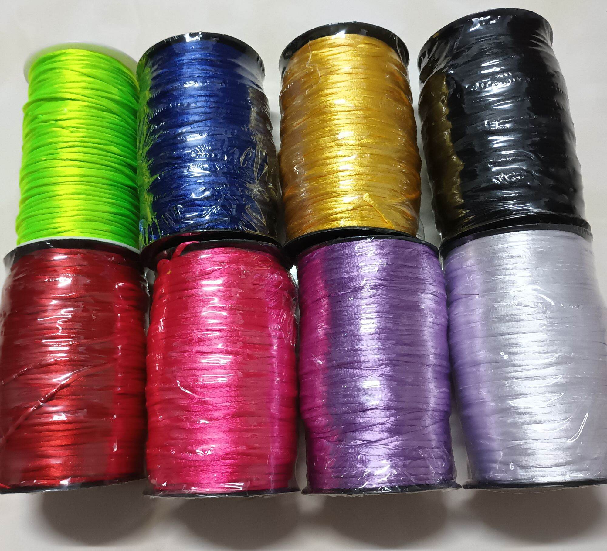 Cuộn dây tim dù 3mm màu đen làm handmade cuộn 100m