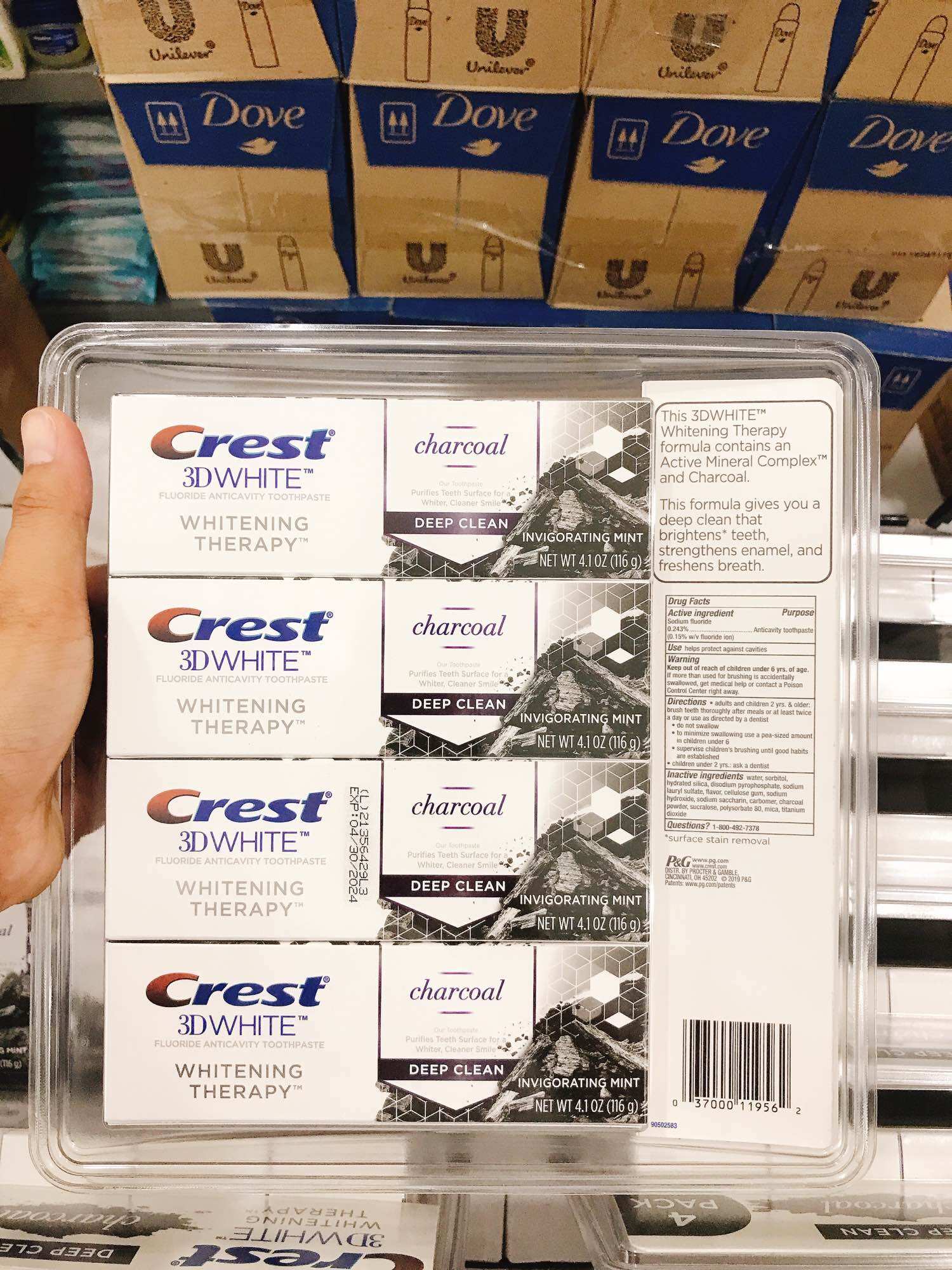 HSD 4/2024 - Kem Đánh Răng Crest 3D White Charcoal Deep Clean 116g