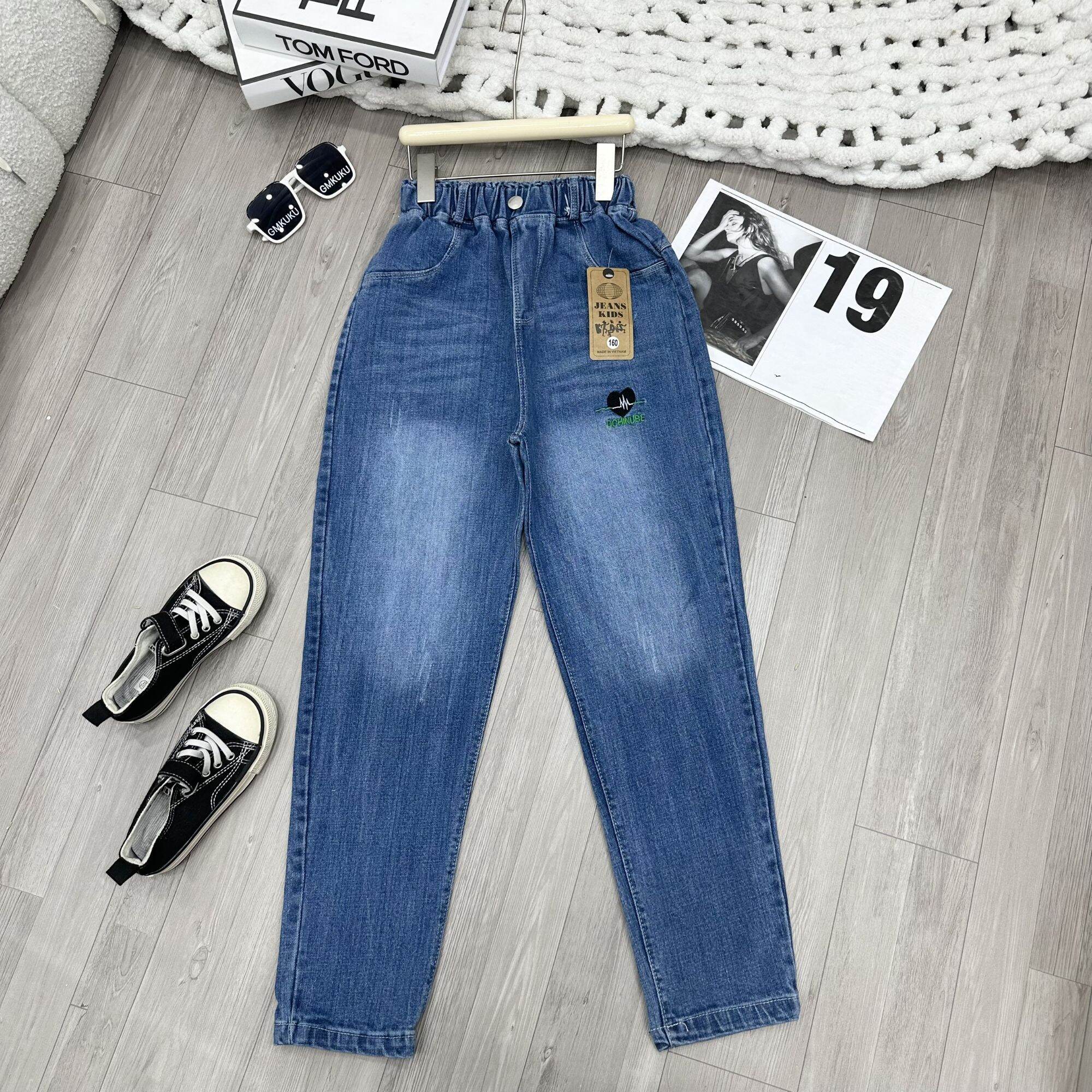 Quần jeans dài bé gái sz 18-47kg quần bò dài bé gái chất mềm ,co giãn
