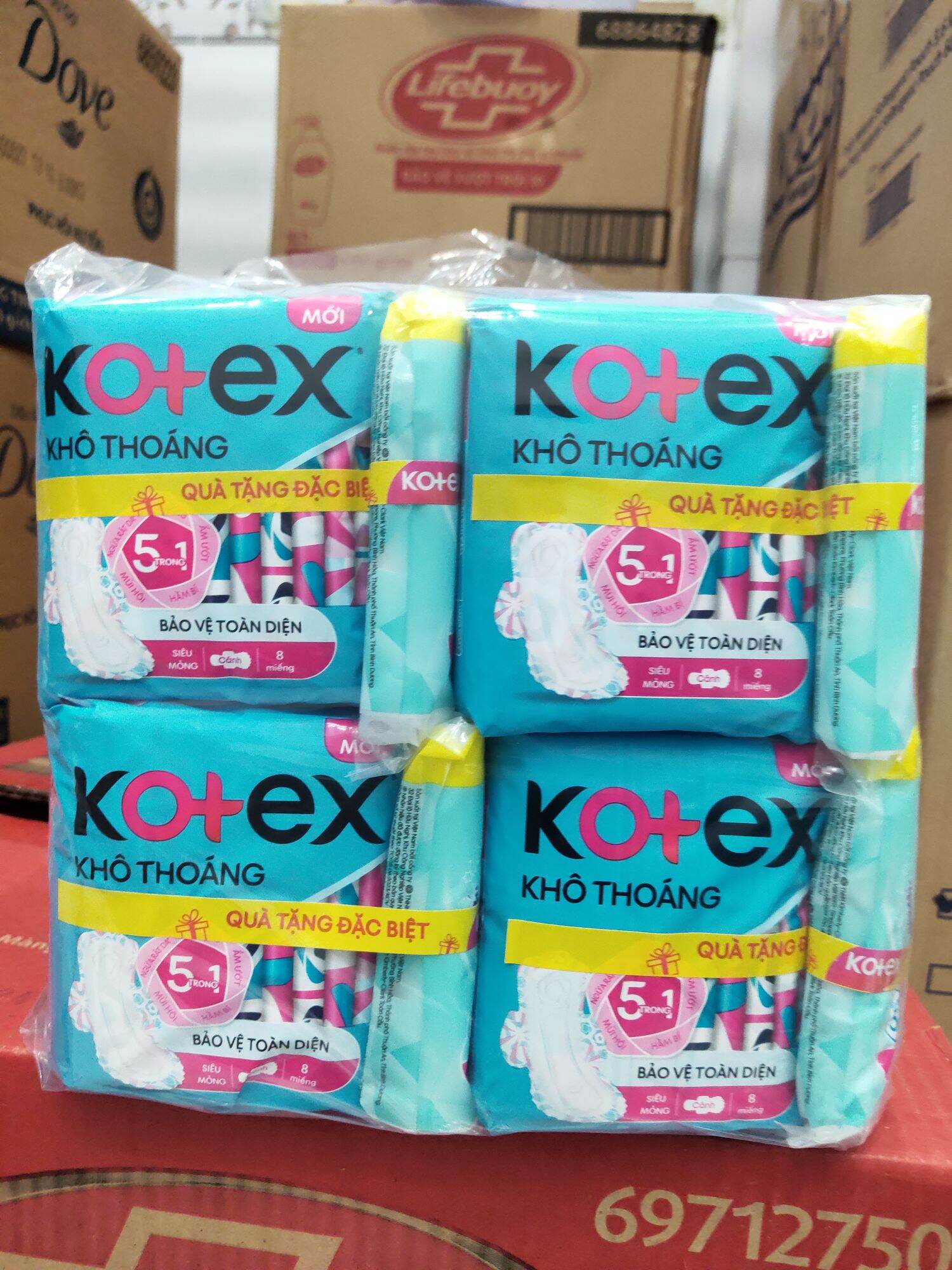 Băng vệ sinh Kotex mỏng cánh 8 miếng ( combo 3 gói)