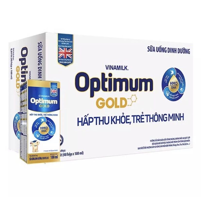 Thùng sữa bột pha sẵn Optimum Gold Vinamilk 180ml