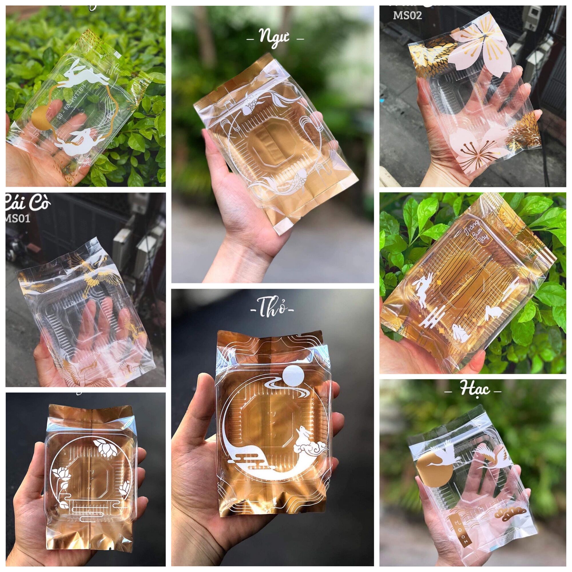 Set 10 khay kèm túi đựng bánh trung thu 200gram