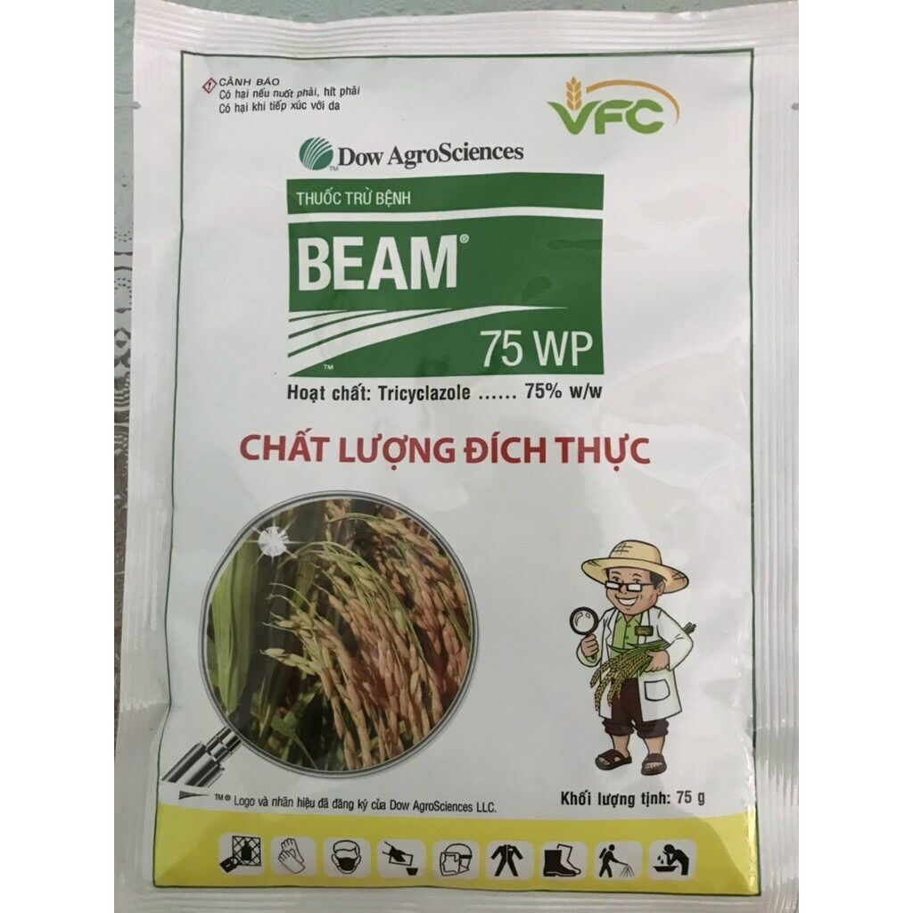 Beam 75wp của vfc trừ nấm bệnh ,đạo ôn thúi nõn cây trồng 75gr