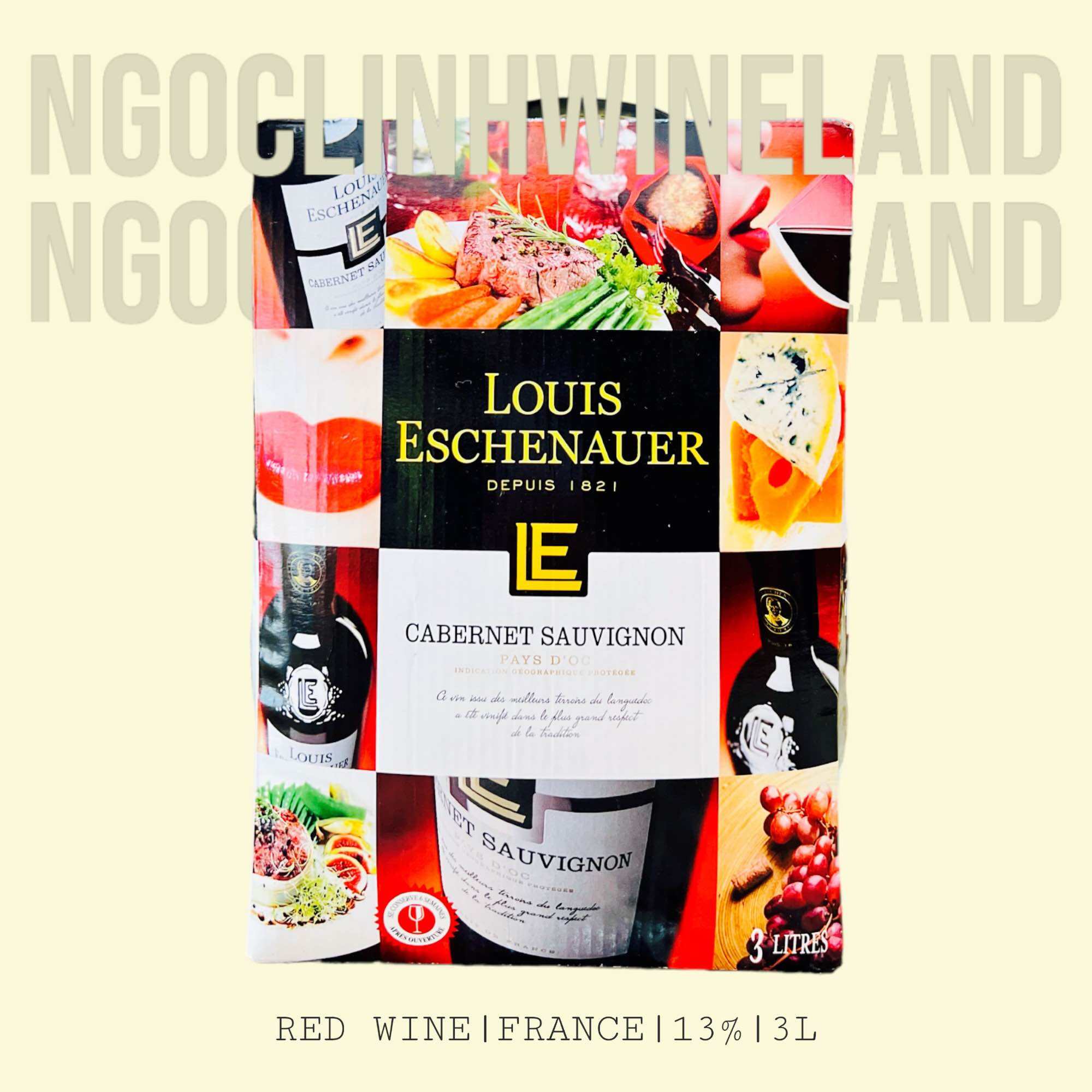 Rượu vang đỏ Louis Eschenauer Cabernet Sauvignon Alc 13% Bịch 5L