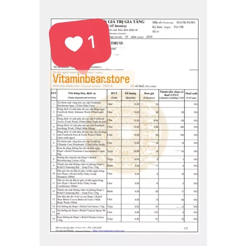 [Vitaminbear] Fem fresh Dung dịch chính hãng