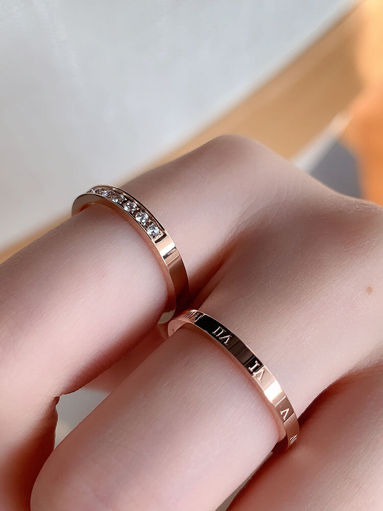 (Bộ 2 Chiếc) Không Phai Màu! Nhẫn Thép Titan Nhẫn Ngón Trỏ Tinh Xảo Thiết Kế Thiểu Số Không Xa Xỉ Kiểu Nhật Sành Điệu Instagram Cho Nữ