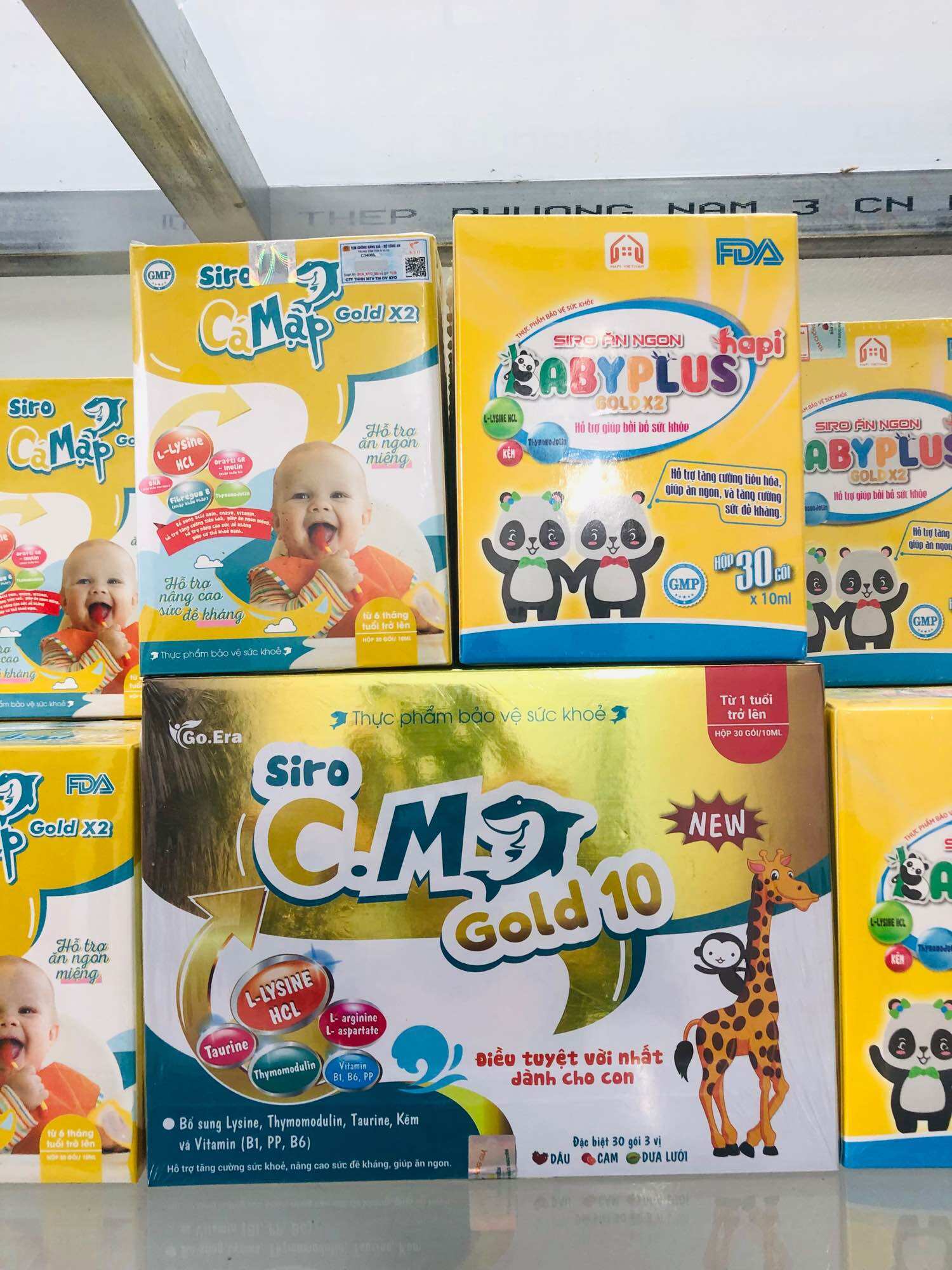 Siro ăn ngon babyplus và siro cá mập gold