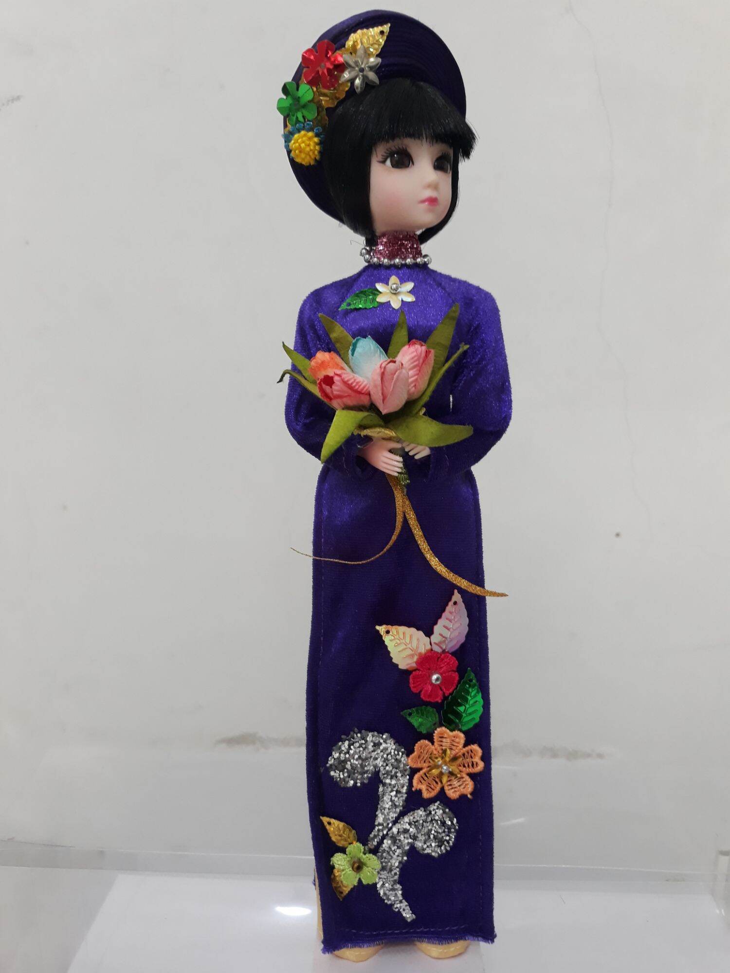 [HCM]BÚP BÊ ÁO DÀI NHUNG VẼ THỦ CÔNG ĐỘI BẤN