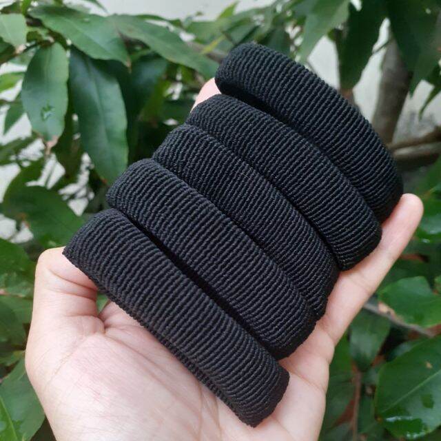 Túi 10 Thun cột tóc màu đen (bản 1.2cm-1.5cm)