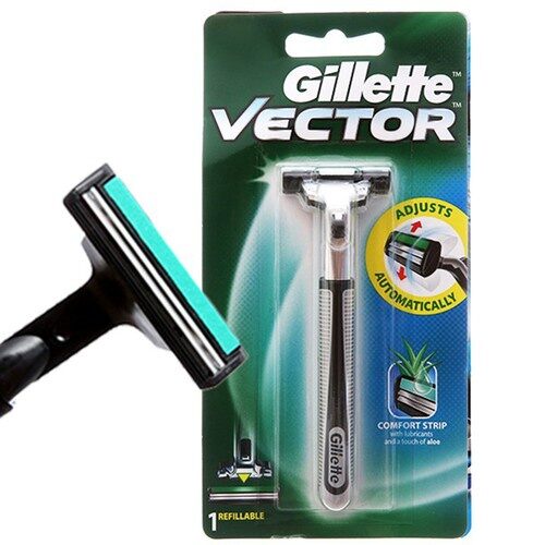 Combo dao cạo râu Gillette Vector và bọt cạo râu Gillette 175g