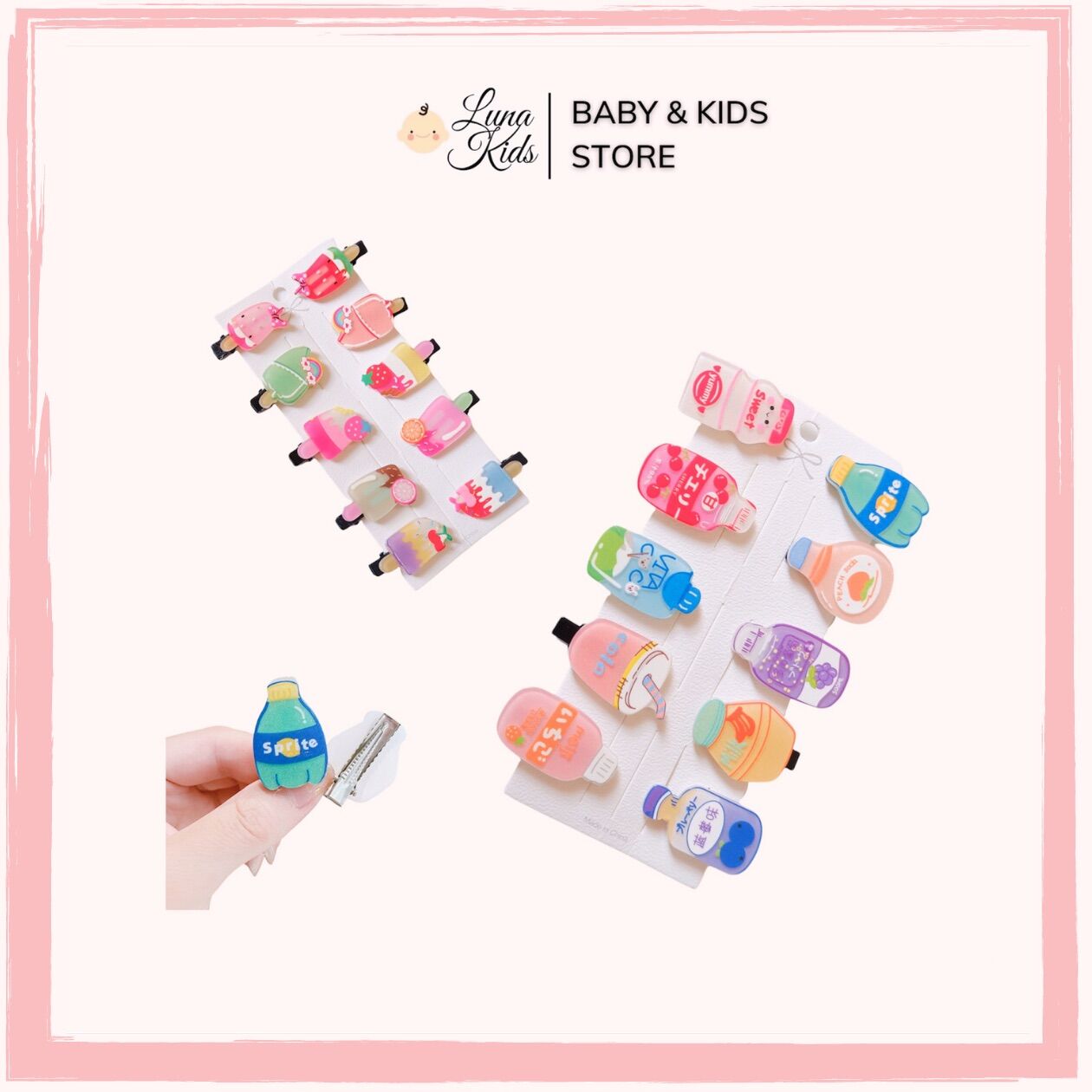 Set kẹp tóc cho bé gái kt05 _freeship max_luna kids
