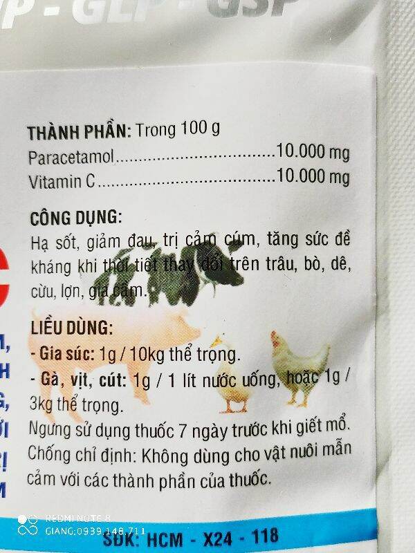 Sản phẩm Para C gói 100g