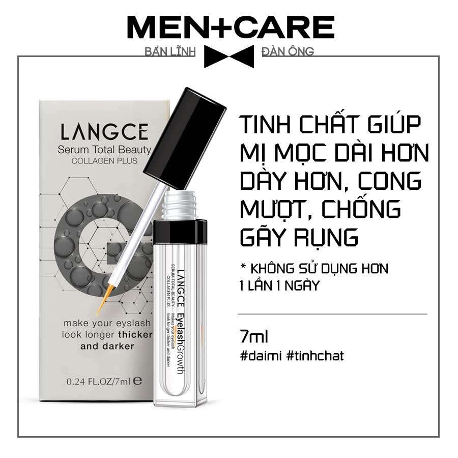 Langce tinh chất dưỡng dài đẹp mi collagen+ 7ml hộp đen cho nam