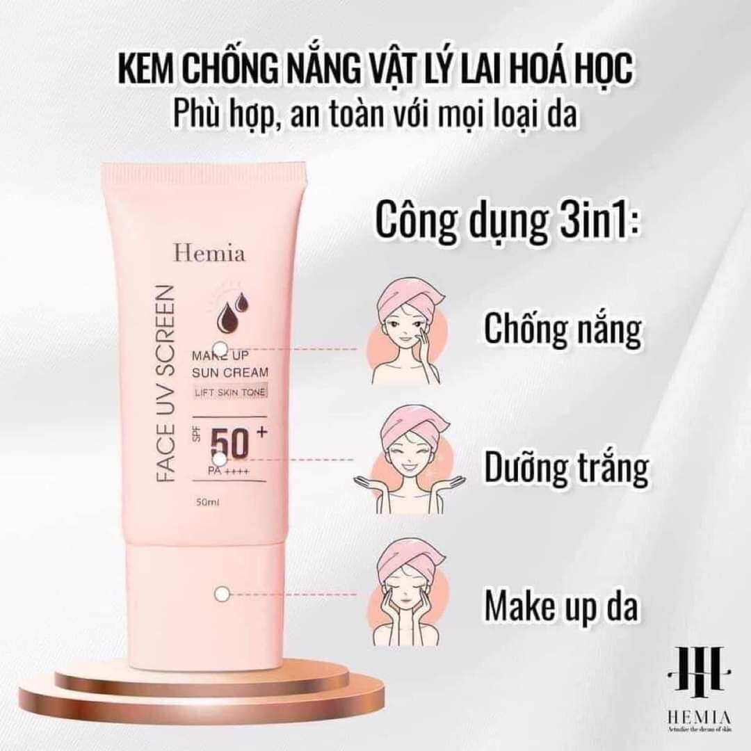 kem chống nắng trắng da Hemia