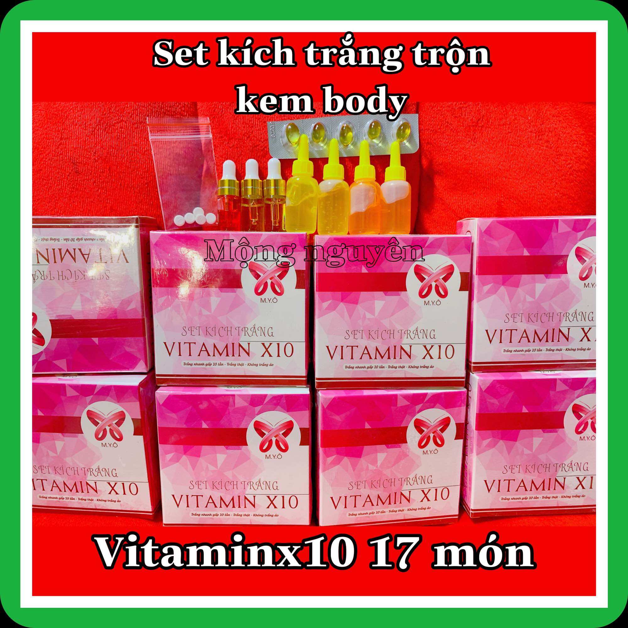 Kích trắng vitaminX10 trộn sữa dưỡng thể hoặc kem trộn