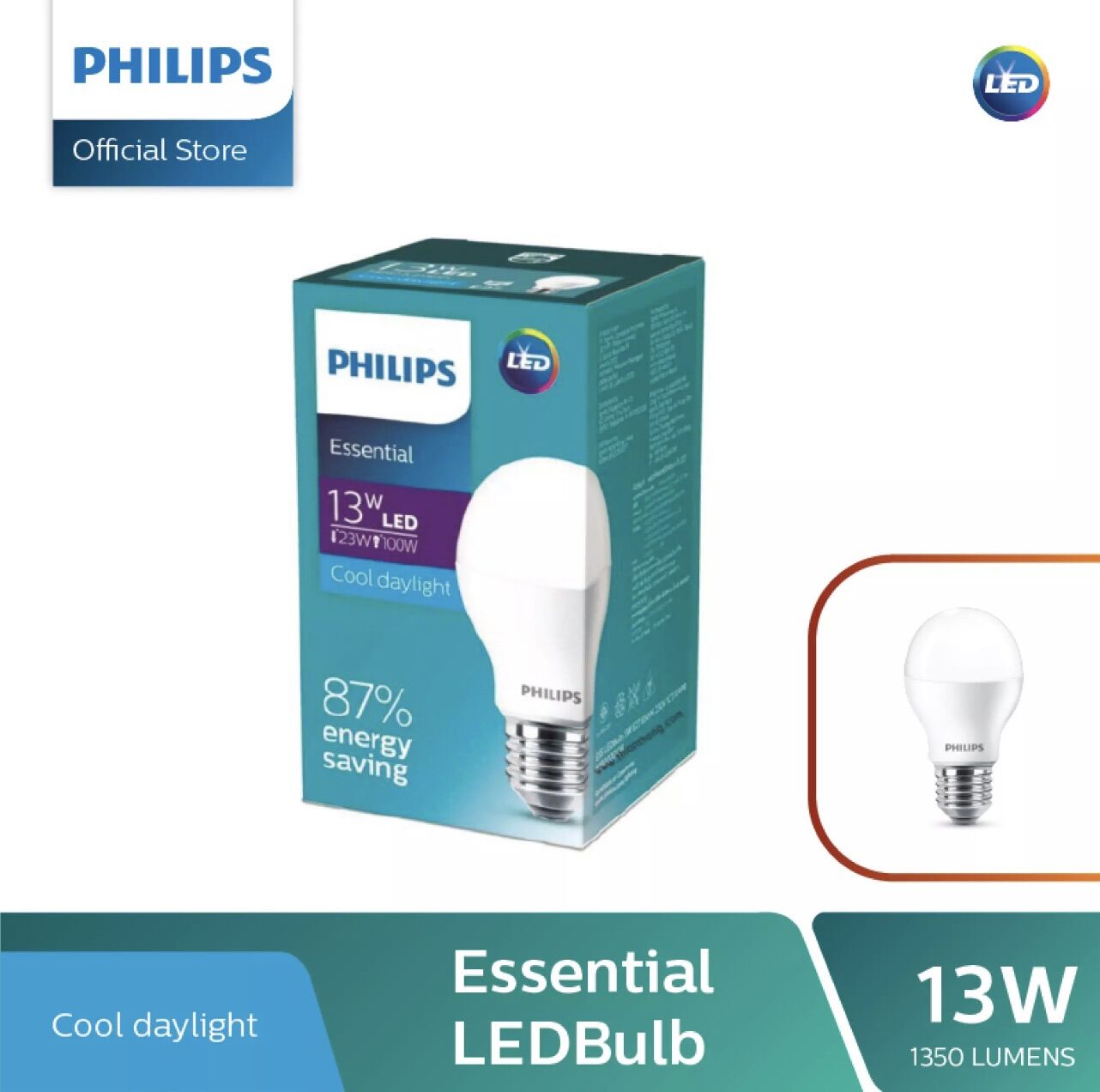 Bóng led bulb essential 13w philips. bóng led tròn 13w philips. sản phẩm chính hãng philips.