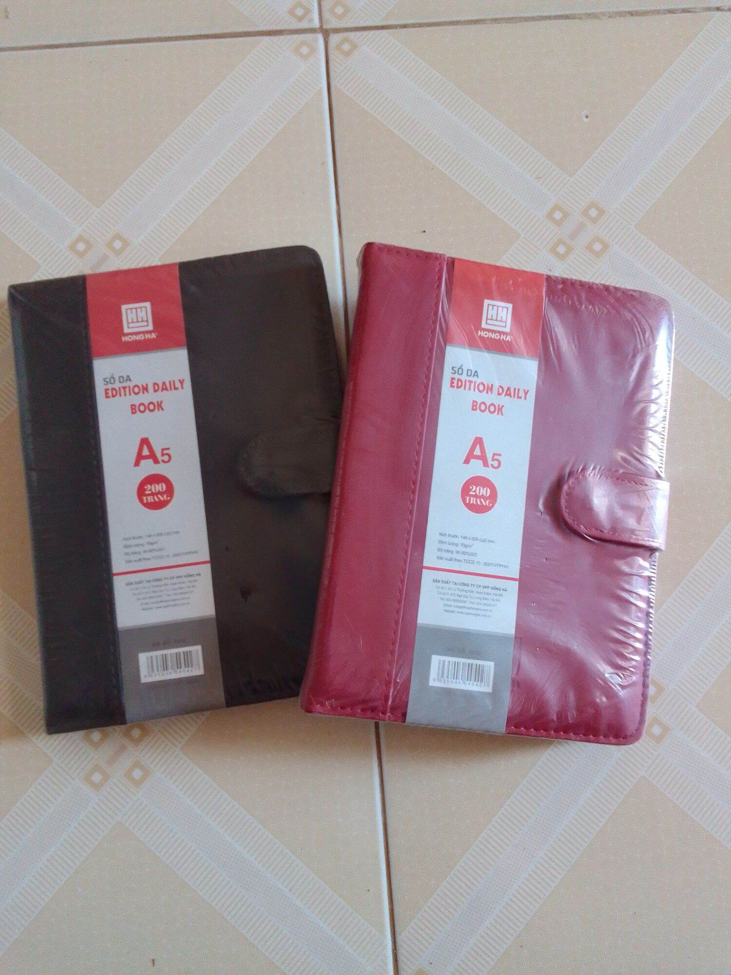 Sổ bìa da Hồng Hà Edition DailyBook A5 có khuy cài