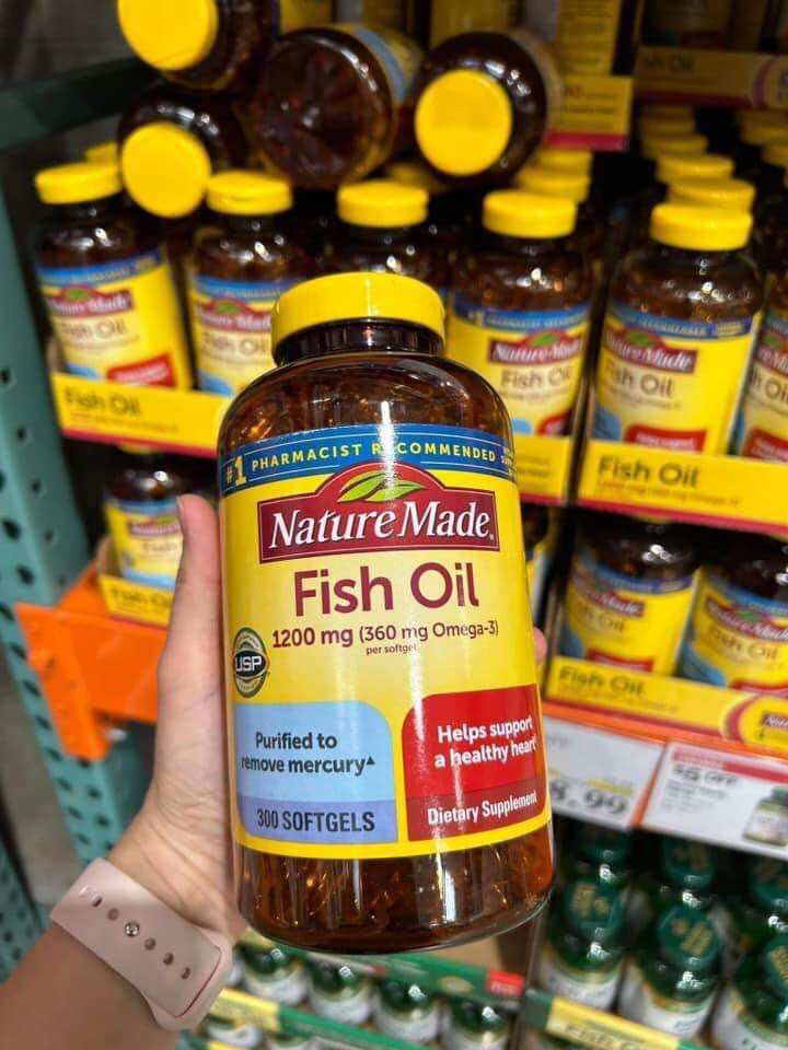 Viên dầu cá bổ sung omega 3 nature made fish oil 1200mg 200v