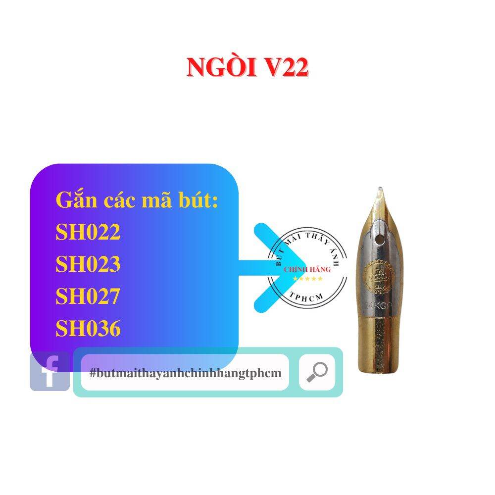 Combo 5 Ngòi vàng mài V22/ V24 Thầy Ánh