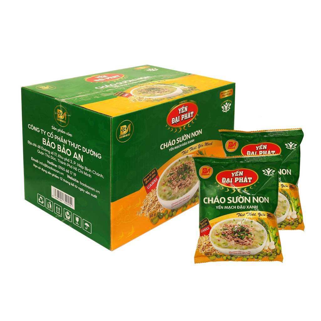 Cháo sườn non yến mạch đậu xanh thùng 40gói