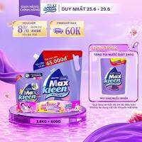 Combo Nước giặt xả MaxKleen Hương Nước Hoa Huyền Diệu: 1 Túi 3.8kg + 1 Túi 600g