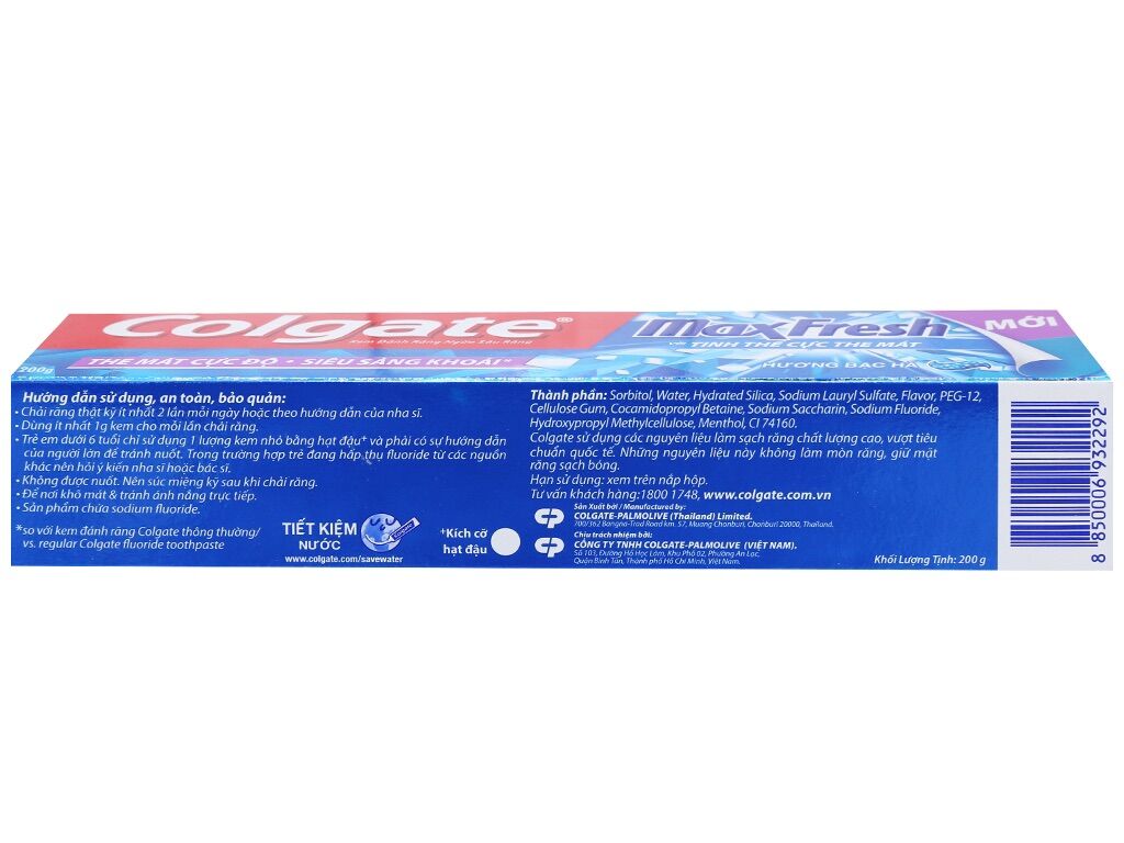 Kem đánh răng Colgate MaxFresh Tinh Thể Cực The Mát 180g