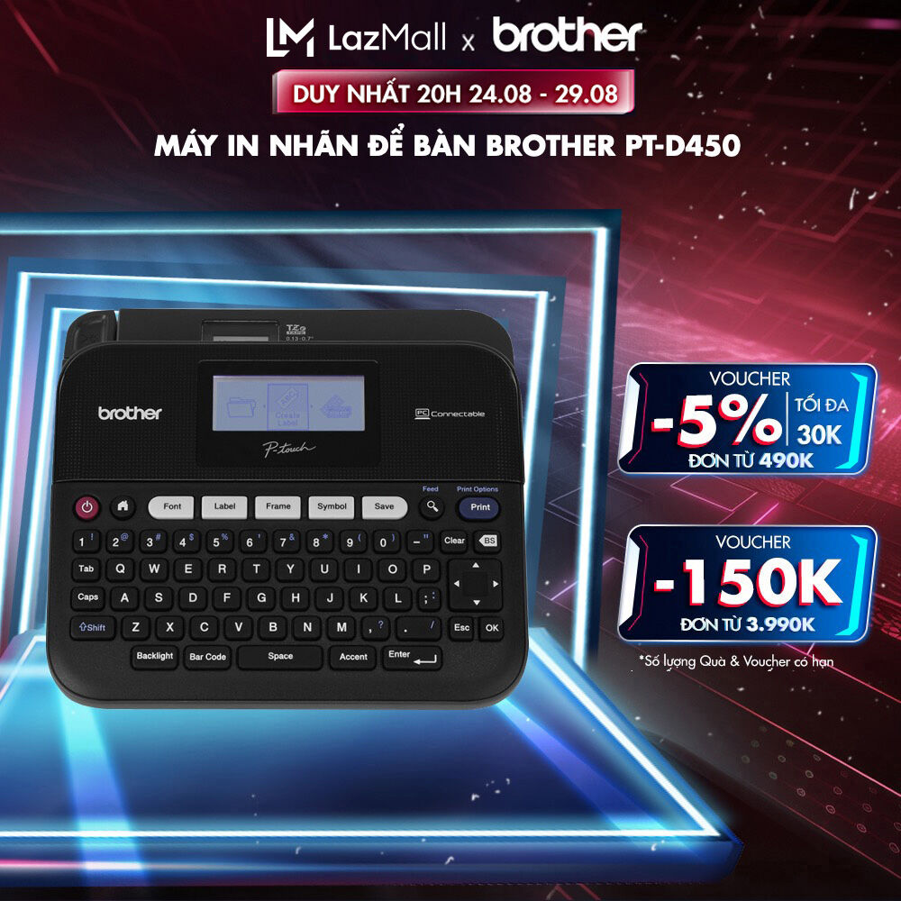 Máy in nhãn để bàn Brother PT-D450