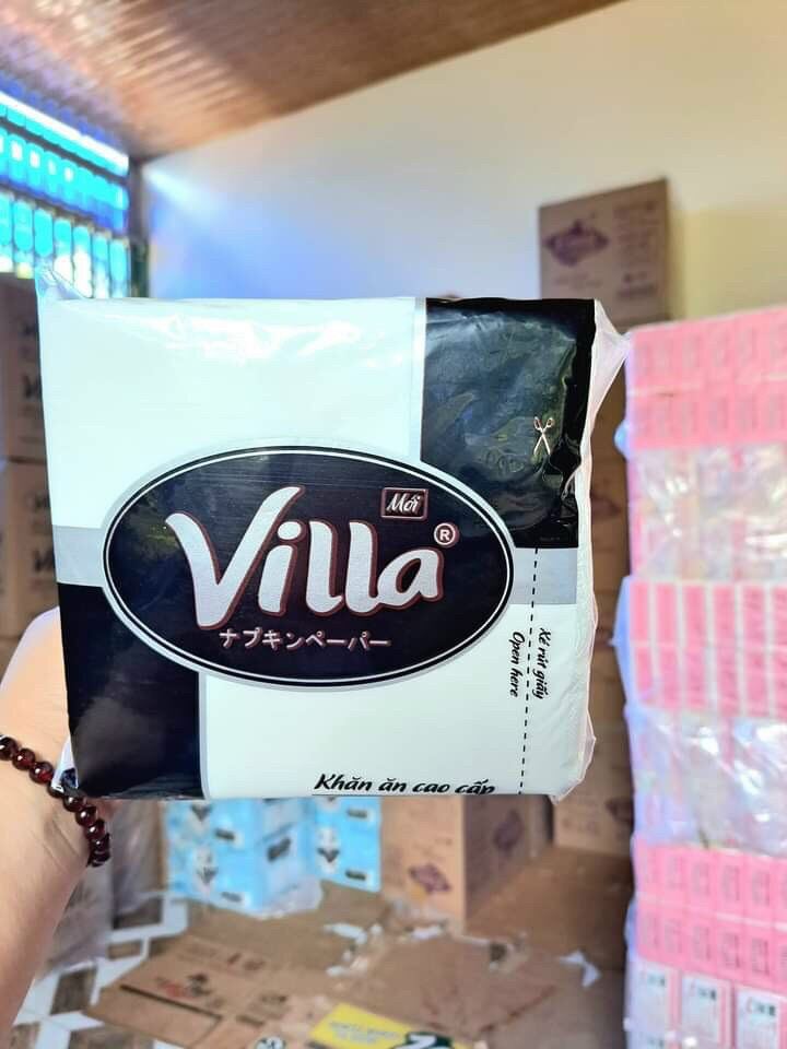 1 Thùng 30 Gói Khăn giấy ăn vuông Villa cao cấp 100 tờ túi Giấy ăn Giấy