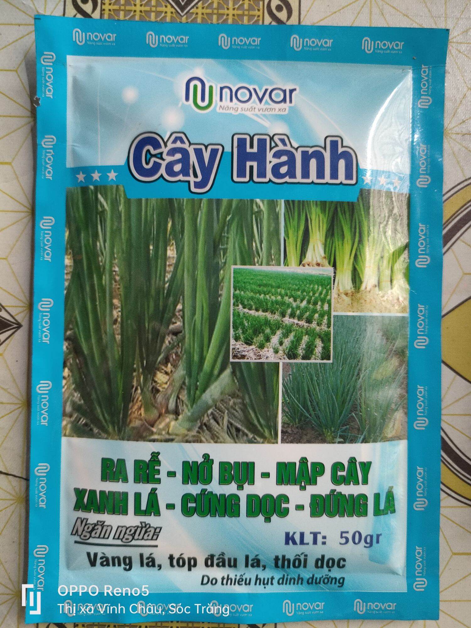 Phân bón siêu kích rễ, chuyên cây hành; hạn chế vàng lá, gói 50gr