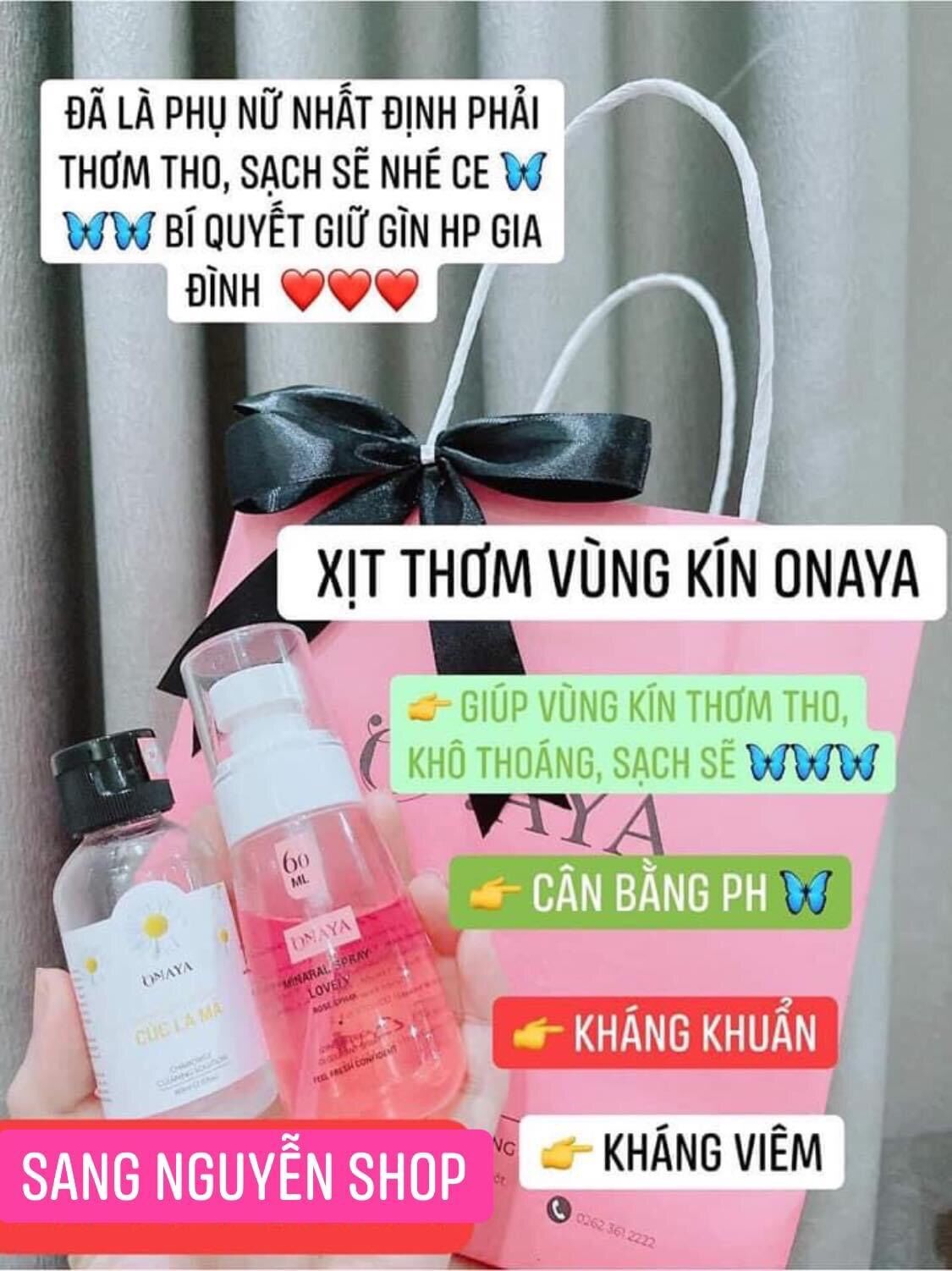 {MUA 1 Tặng 1} Xịt khoáng vùng kín ONAYA[CAM KẾT HÀNG CHÍNH HÃNG 100%]
