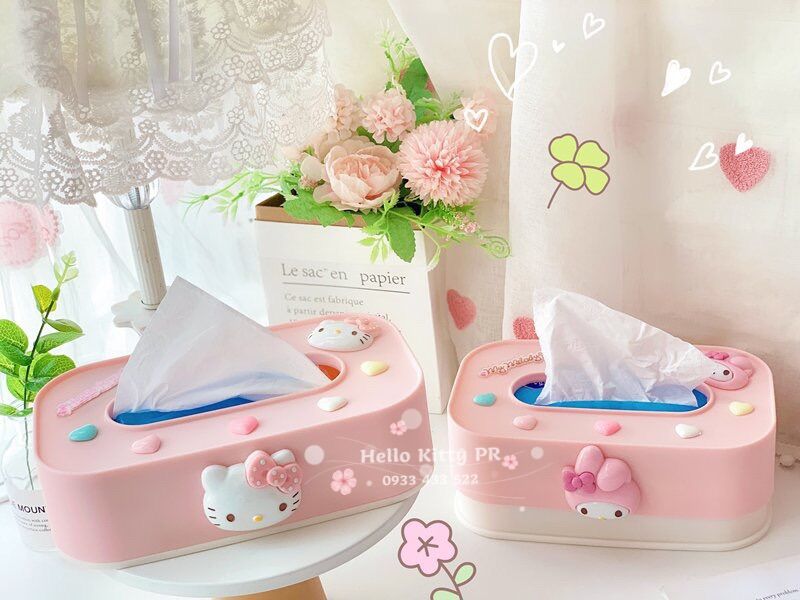 HỘP ĐỰNG KHĂN GIẤY HELLO KITTY - DORAEMON