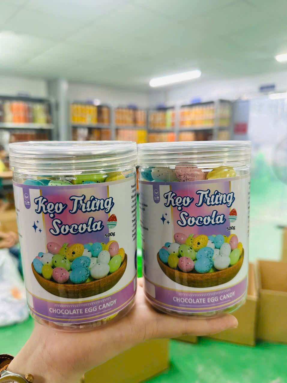 Kẹo Socola Trứng Khủng Long - Lon 500g - Đồ Ăn Vặt