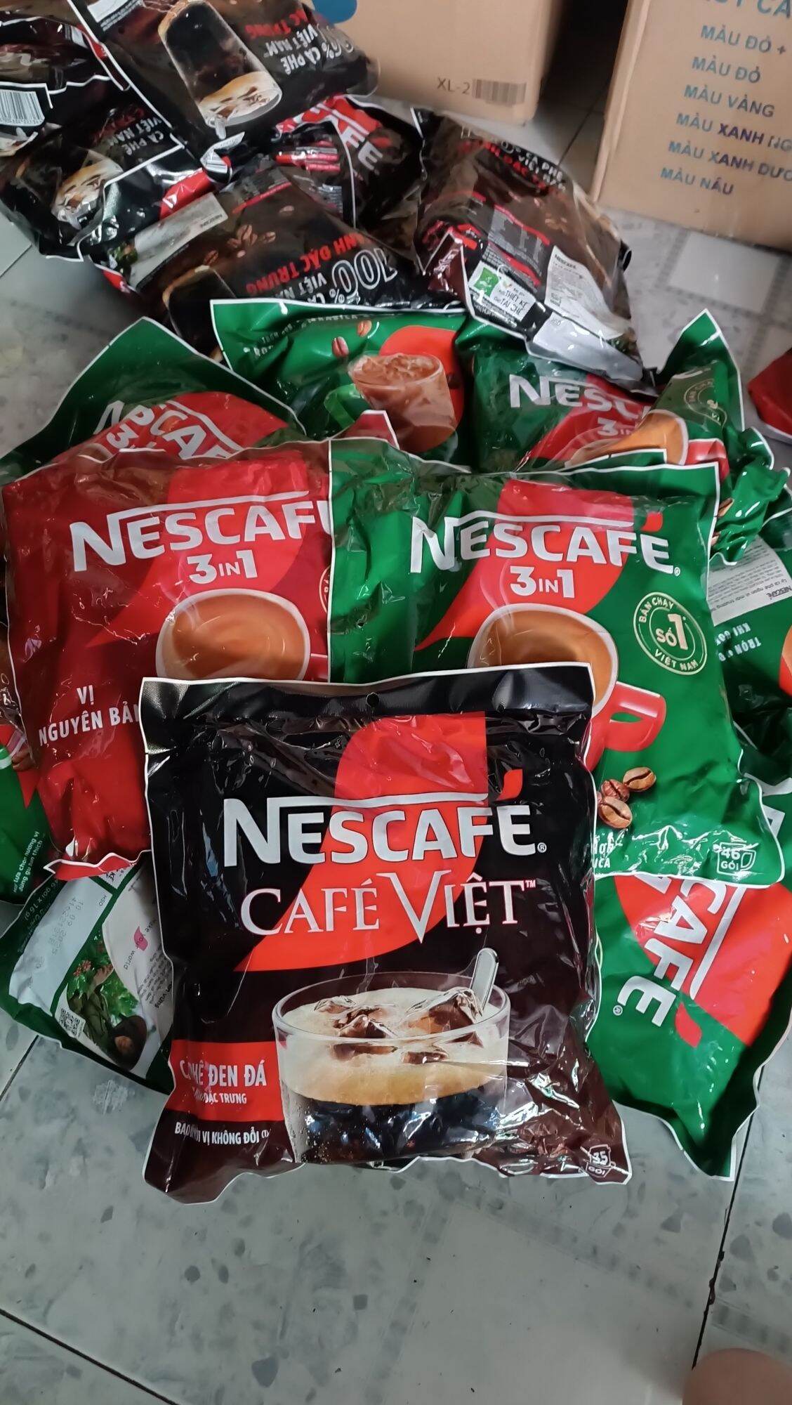 Cafê Nescafé xanh _Đỏ _Đen date mới