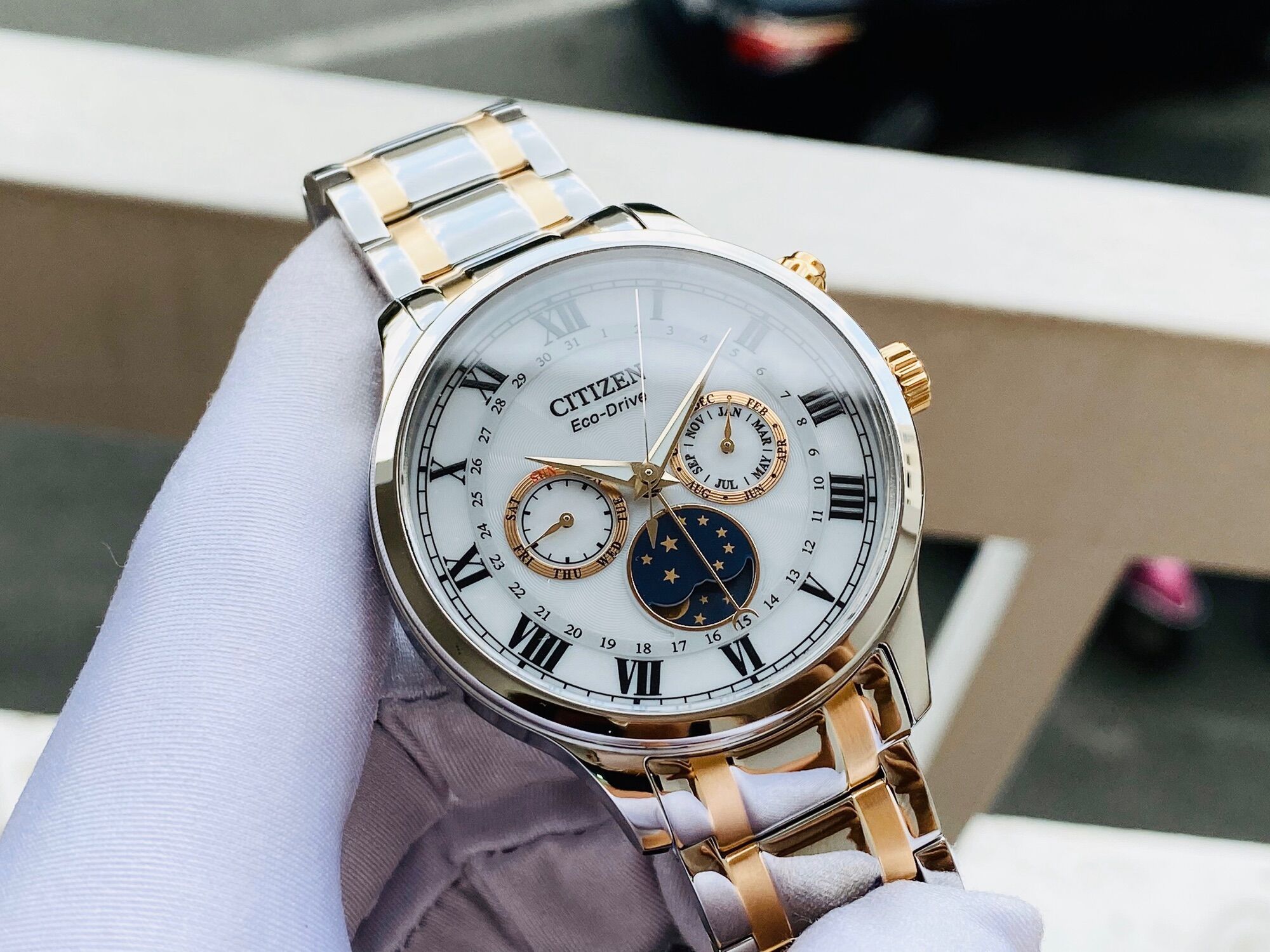 [Tặng Gói Bảo Hàng Vàng] ĐỒNG HỒ NAM CHÍNH HÃNG Citizen AP1054-80A Eco-Drive MULTI FUNCTION MoonPhase