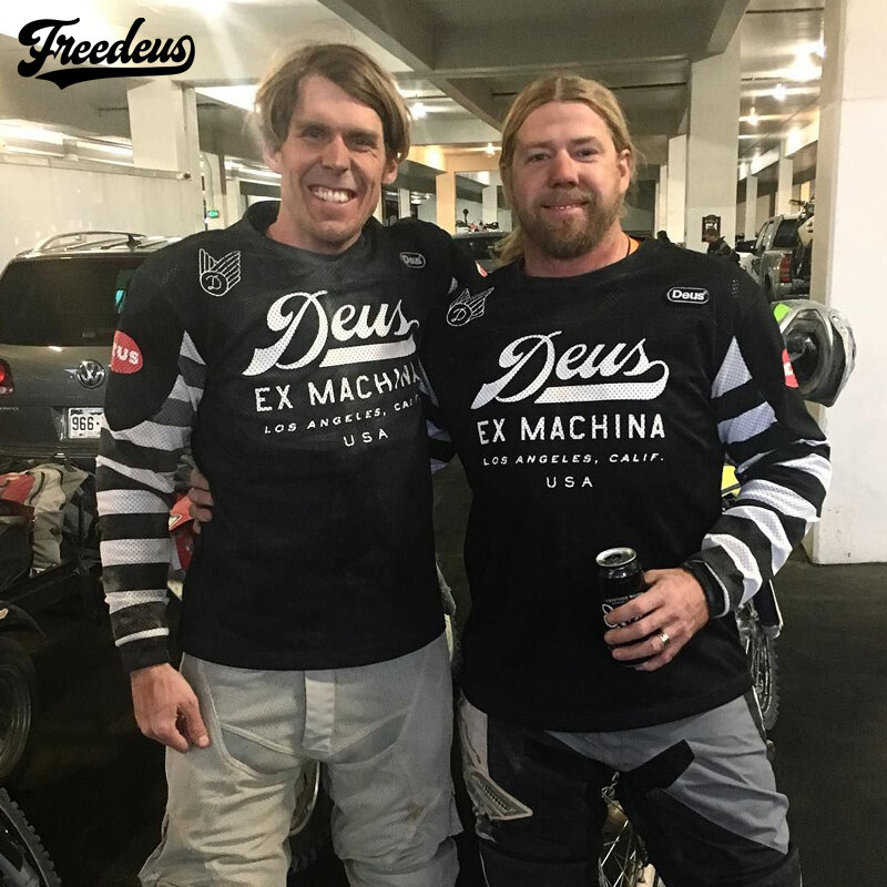 Deus Retro Motorcycle Off-road服速干排汗长袖机车赛服林道速降骑行tshirt男款一年四季适用