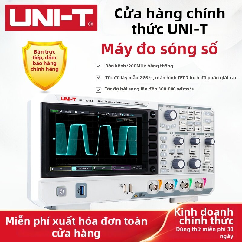 UNI-T | Digital Phosphor Oscilloscope Four Channels 200MHz Giá 19,178,000 Đồng*Miễn phí vận chuyển