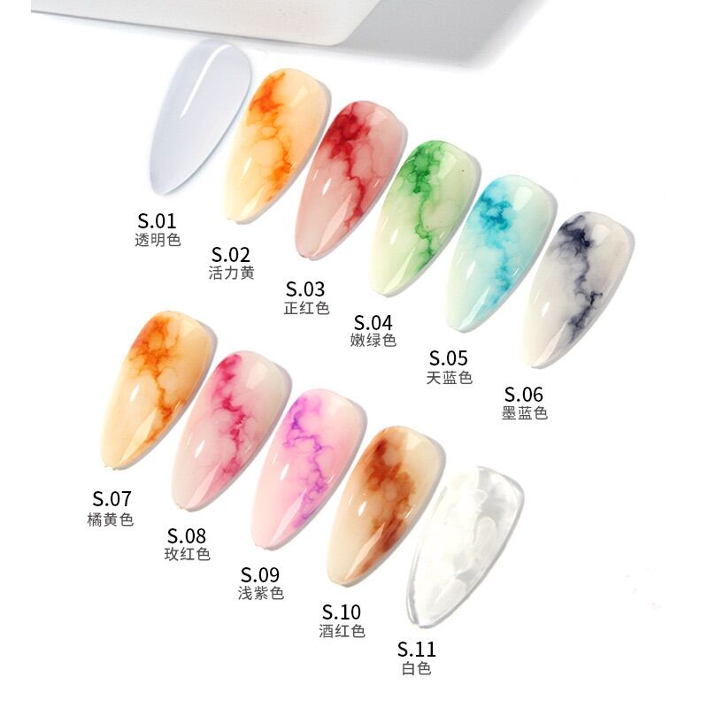 Cồn loang trắng , đen làm vân đá , loang nail