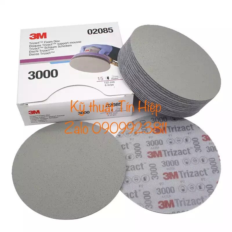 Giấy nhám đĩa đánh bóng siêu mịn 3M Trizact Foam Disc P3000 (Hộp 15 tờ)