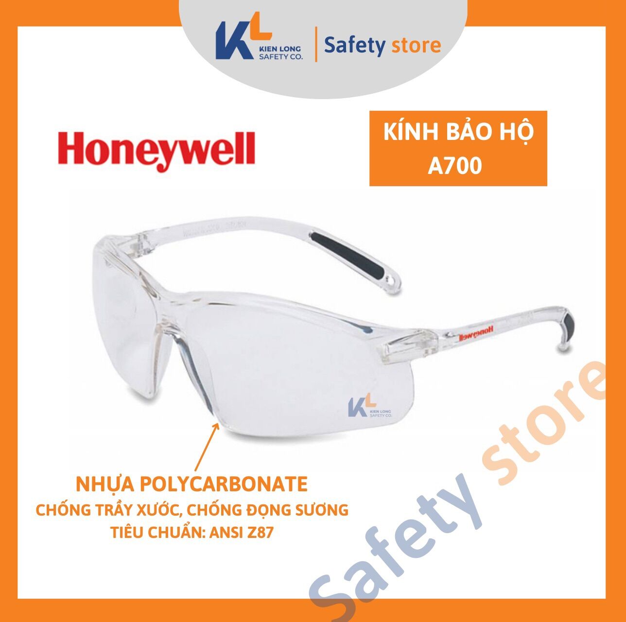 Kính bảo hộ - Kính trắng a700 chống bụi Honeywell