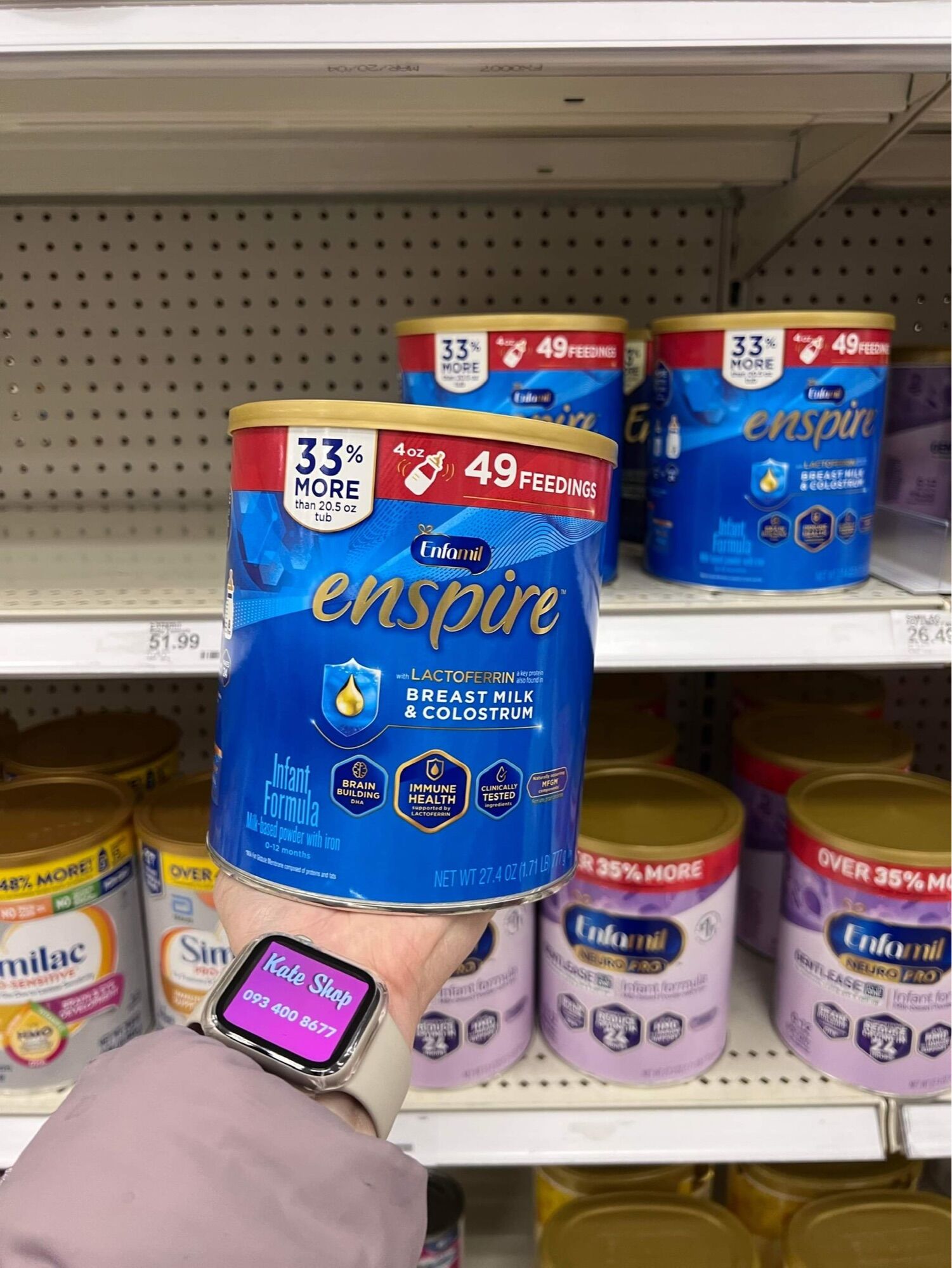 Bill mỹ - bay air- date 2024 sữa enfamil enspire 777g