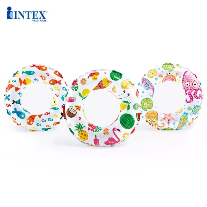 Phao bơi tròn cho bé chính hãng intex size 61cm 7kg - 30kg - phao bơi cho bé